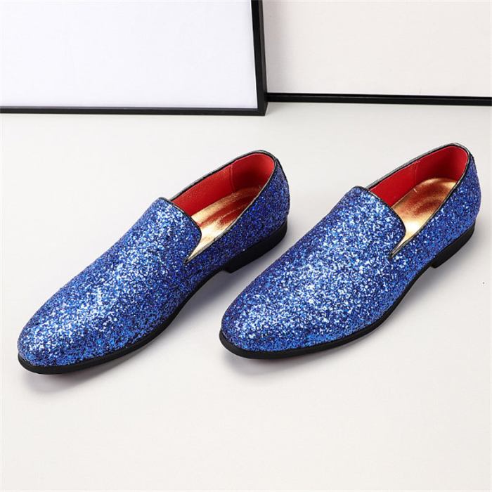 Mens white glitter dress shoes